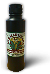 Bottle of Cannabis Sativa Seed Pressings